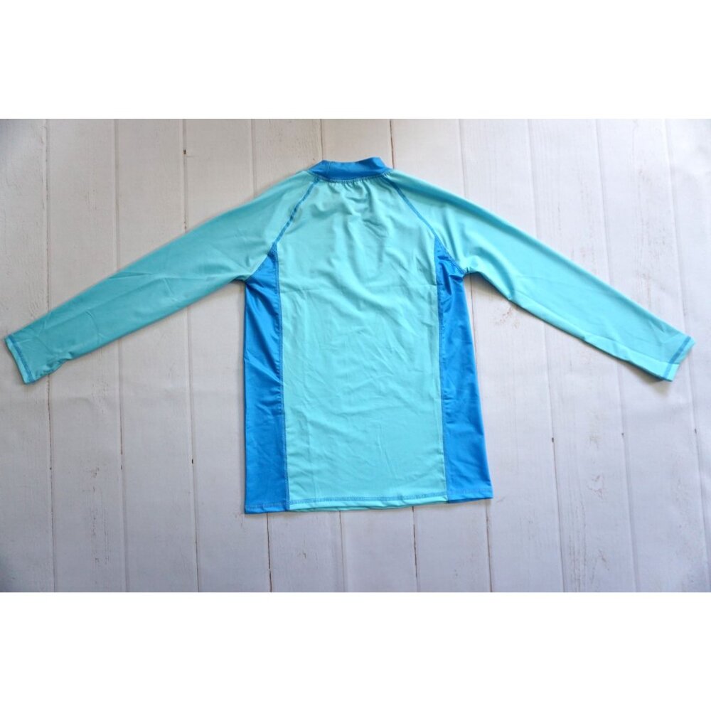 BesserBay Boys Sun Protective Long Sleeve Thumb Holes Rash Guard Shirt- Size 150 - Picture 5 of 6